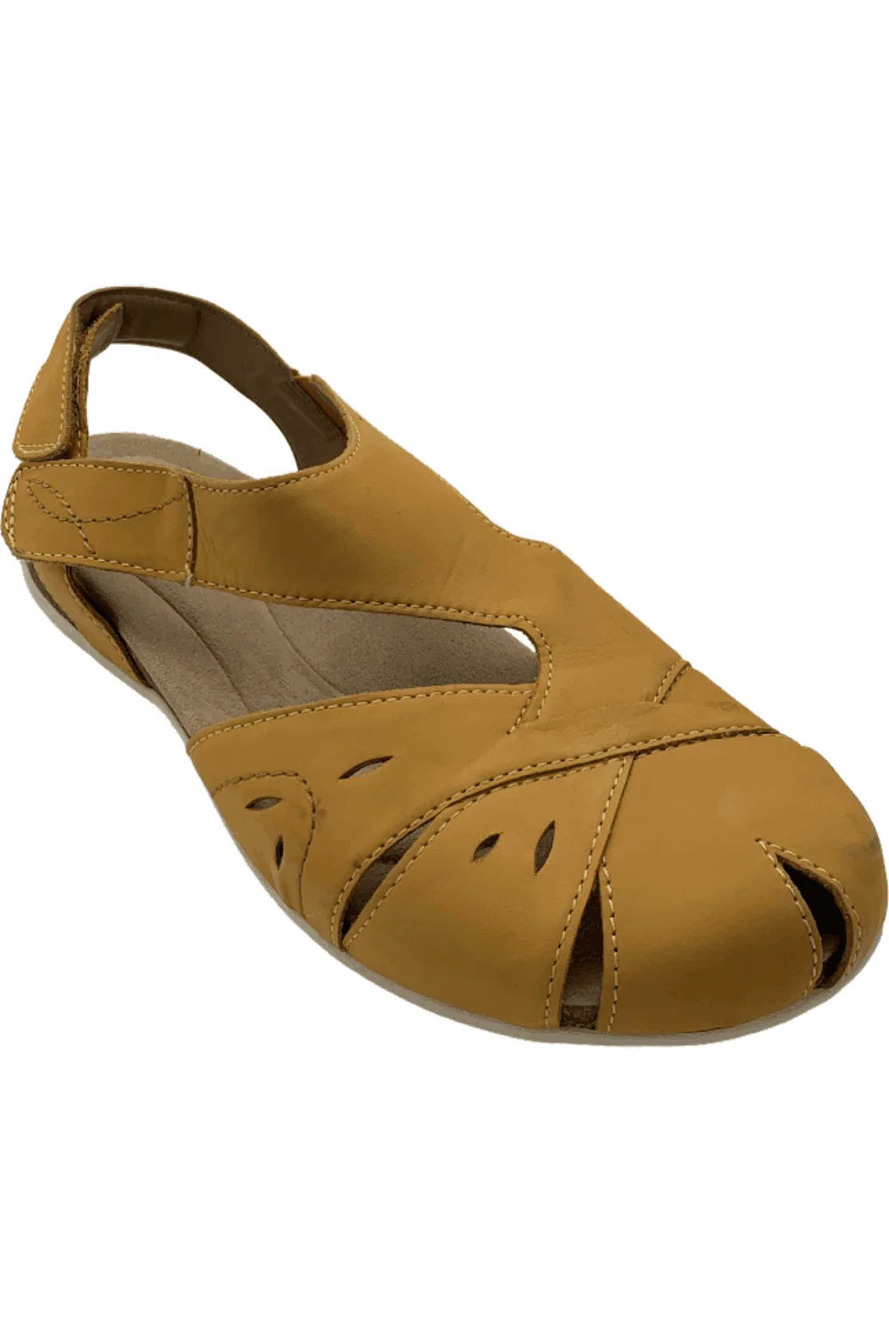 Earth Origins Leather Mary Jane with Backstrap Bosk Birdine Yellow - Narrow
